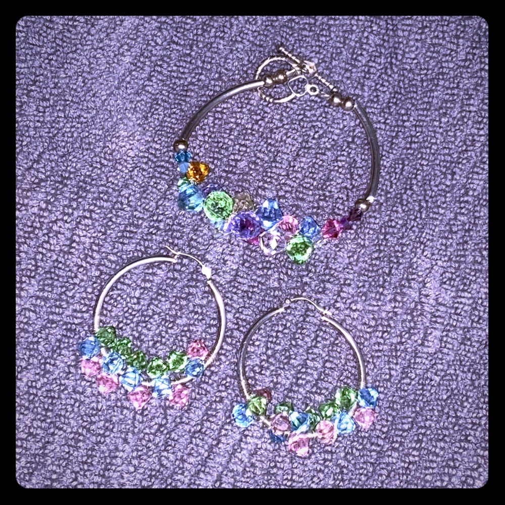 Swarovski Crystal Earring & Bracelet Set